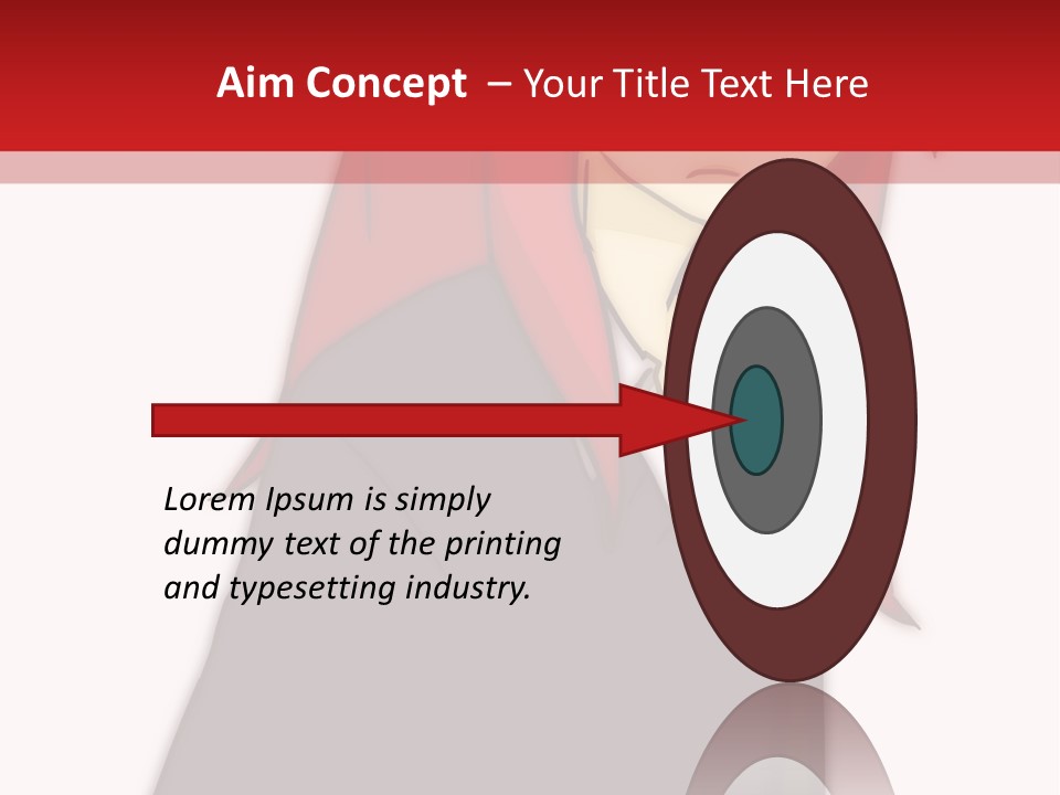 A Woman With Red Hair Is Standing In Front Of A Red And White Wall PowerPoint Template