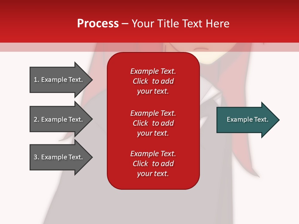 A Woman With Red Hair Is Standing In Front Of A Red And White Wall PowerPoint Template