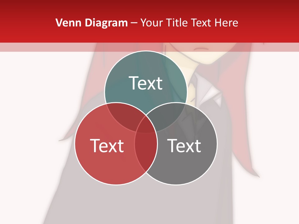 A Woman With Red Hair Is Standing In Front Of A Red And White Wall PowerPoint Template