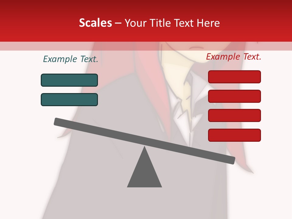 A Woman With Red Hair Is Standing In Front Of A Red And White Wall PowerPoint Template