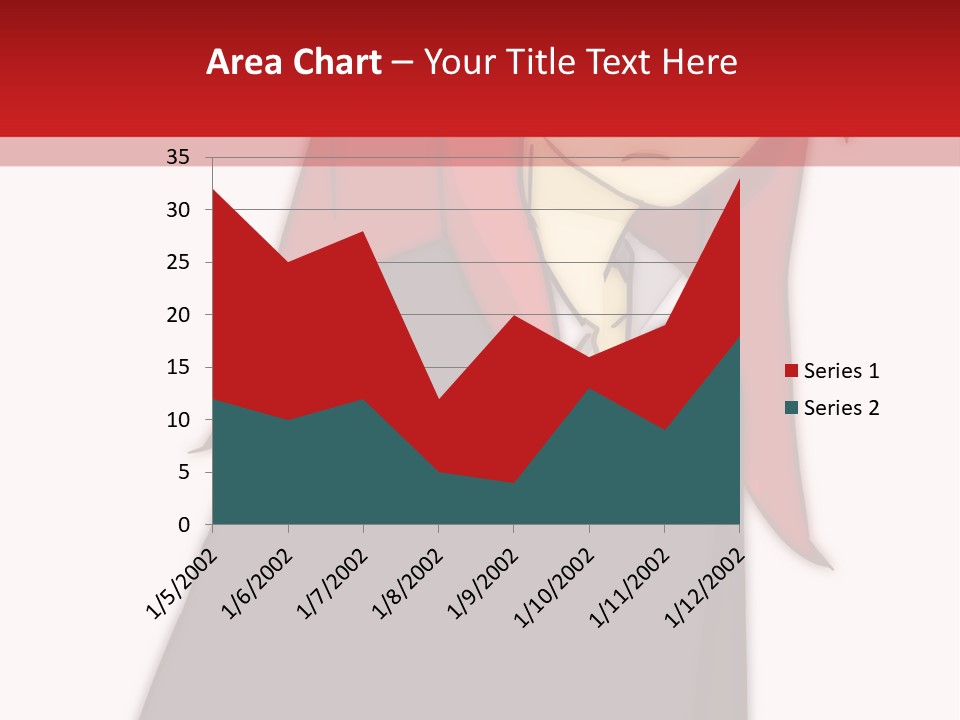 A Woman With Red Hair Is Standing In Front Of A Red And White Wall PowerPoint Template