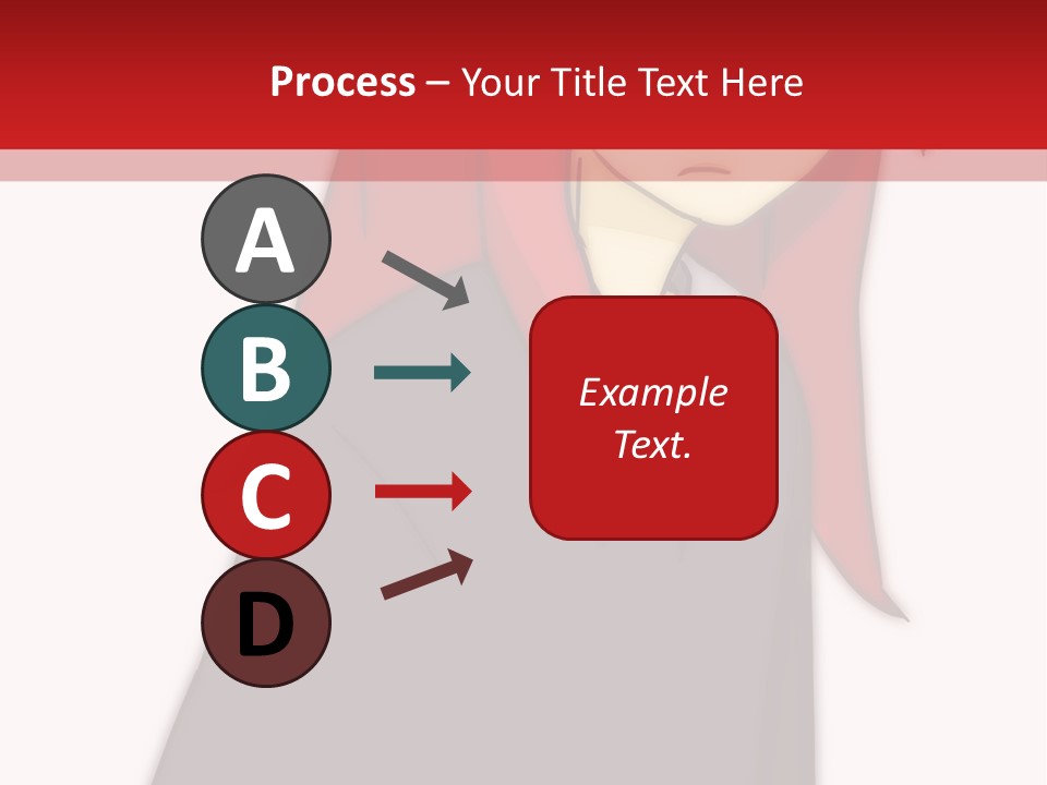 A Woman With Red Hair Is Standing In Front Of A Red And White Wall PowerPoint Template