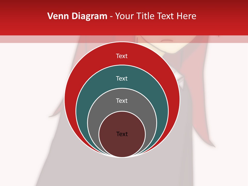 A Woman With Red Hair Is Standing In Front Of A Red And White Wall PowerPoint Template