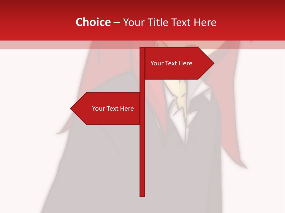 A Woman With Red Hair Is Standing In Front Of A Red And White Wall PowerPoint Template