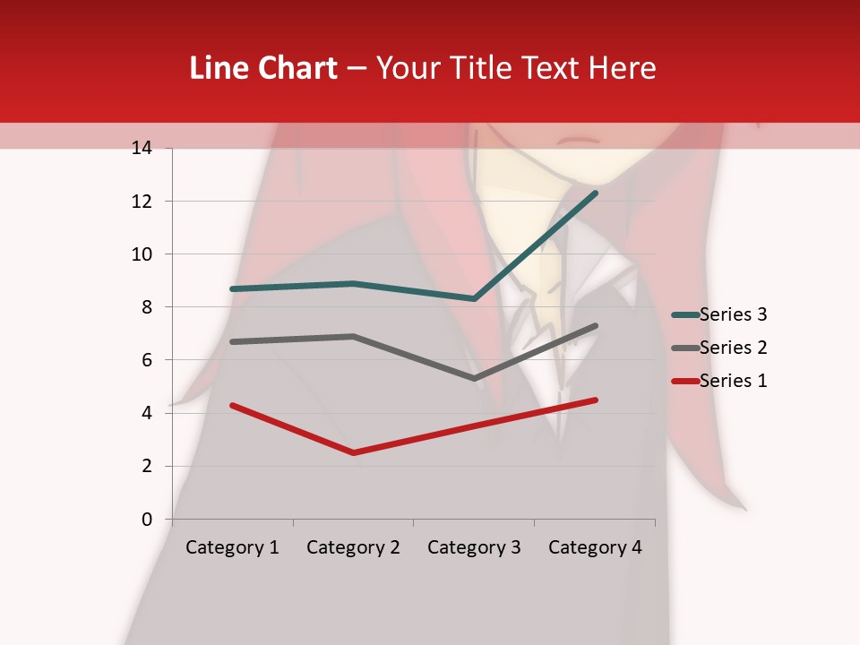 A Woman With Red Hair Is Standing In Front Of A Red And White Wall PowerPoint Template