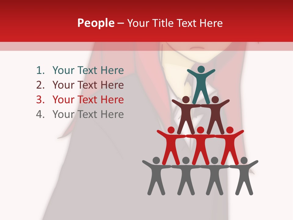 A Woman With Red Hair Is Standing In Front Of A Red And White Wall PowerPoint Template