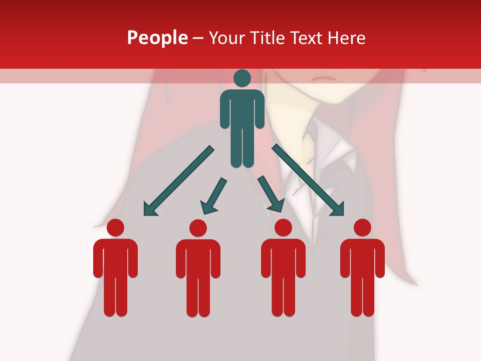 A Woman With Red Hair Is Standing In Front Of A Red And White Wall PowerPoint Template