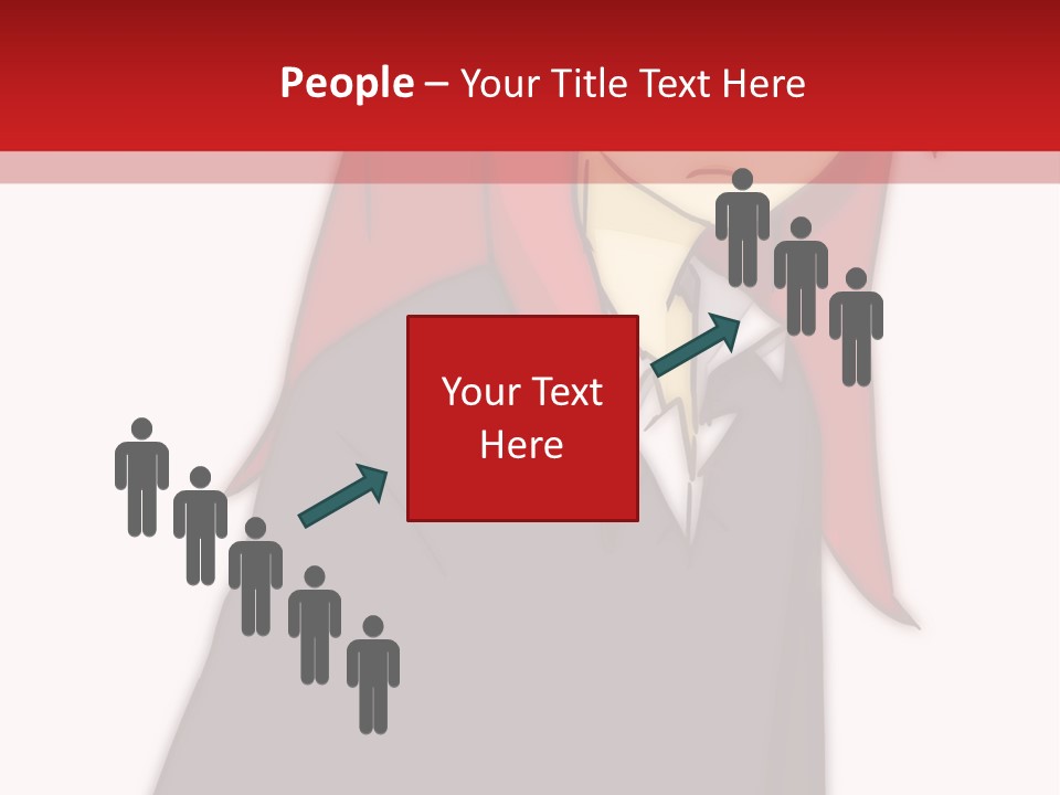A Woman With Red Hair Is Standing In Front Of A Red And White Wall PowerPoint Template