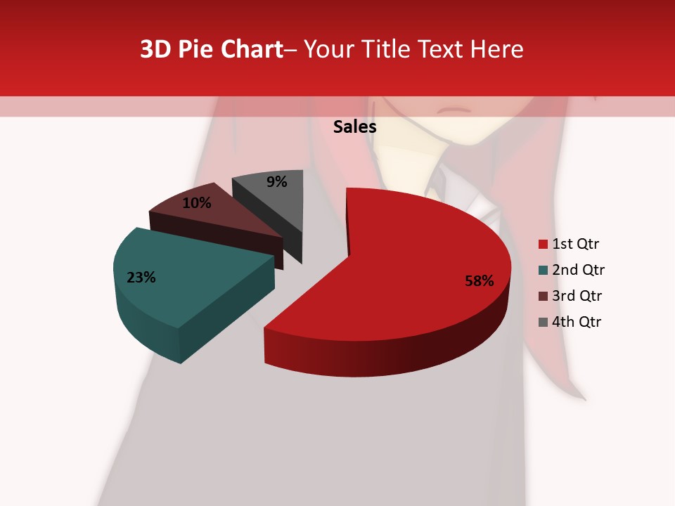 A Woman With Red Hair Is Standing In Front Of A Red And White Wall PowerPoint Template