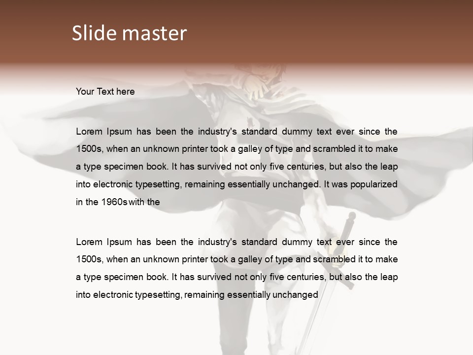 A Man With A Sword And A Cross On His Chest PowerPoint Template