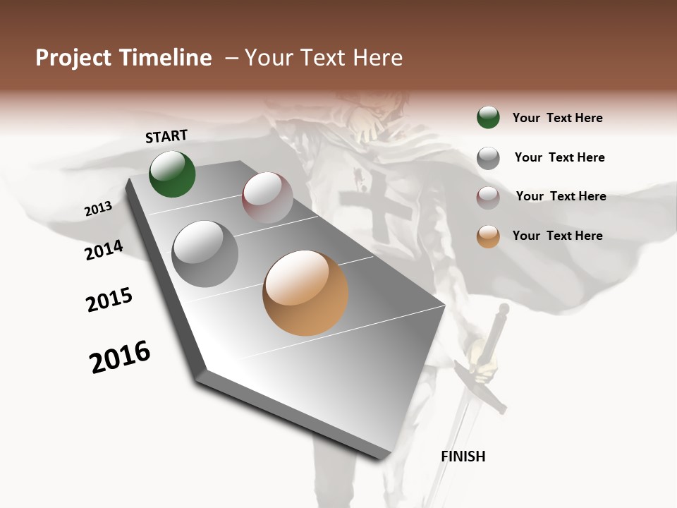 A Man With A Sword And A Cross On His Chest PowerPoint Template