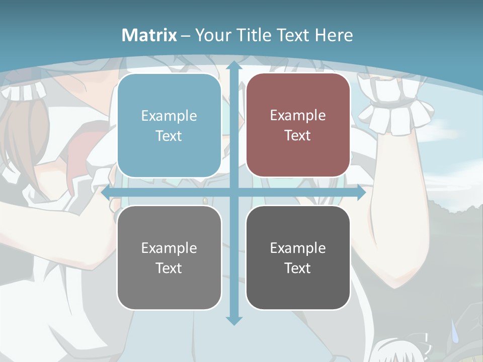 A Group Of Anime Girls Standing Next To Each Other PowerPoint Template