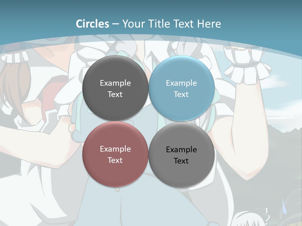 A Group Of Anime Girls Standing Next To Each Other PowerPoint Template