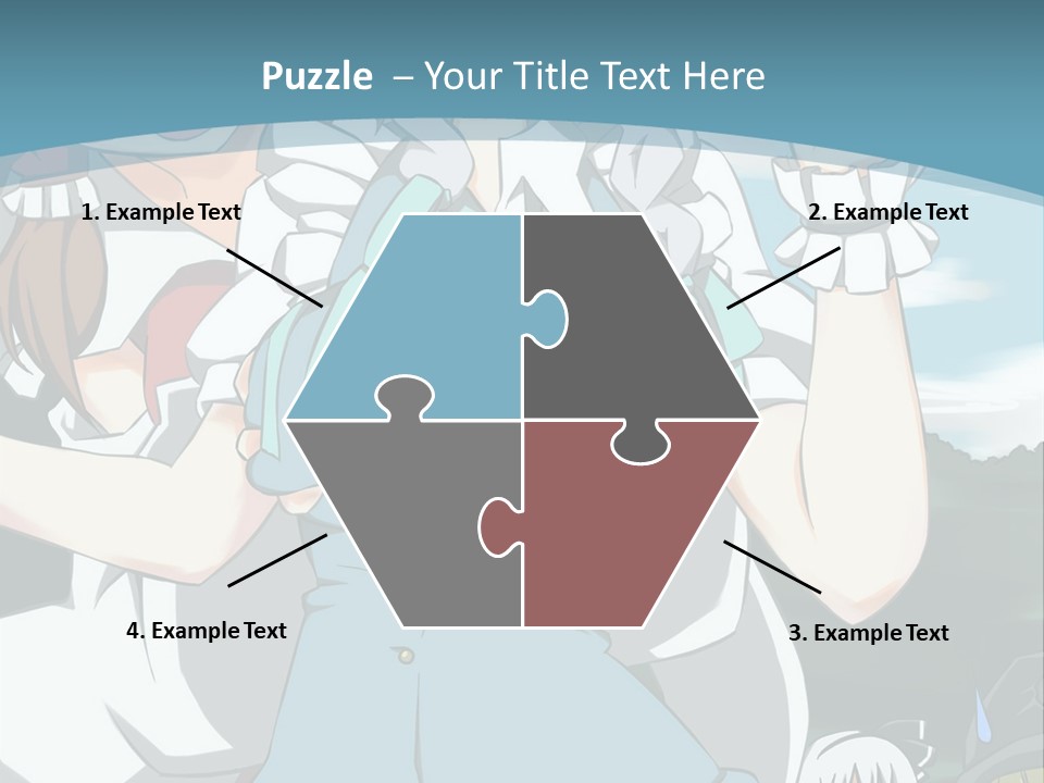 A Group Of Anime Girls Standing Next To Each Other PowerPoint Template