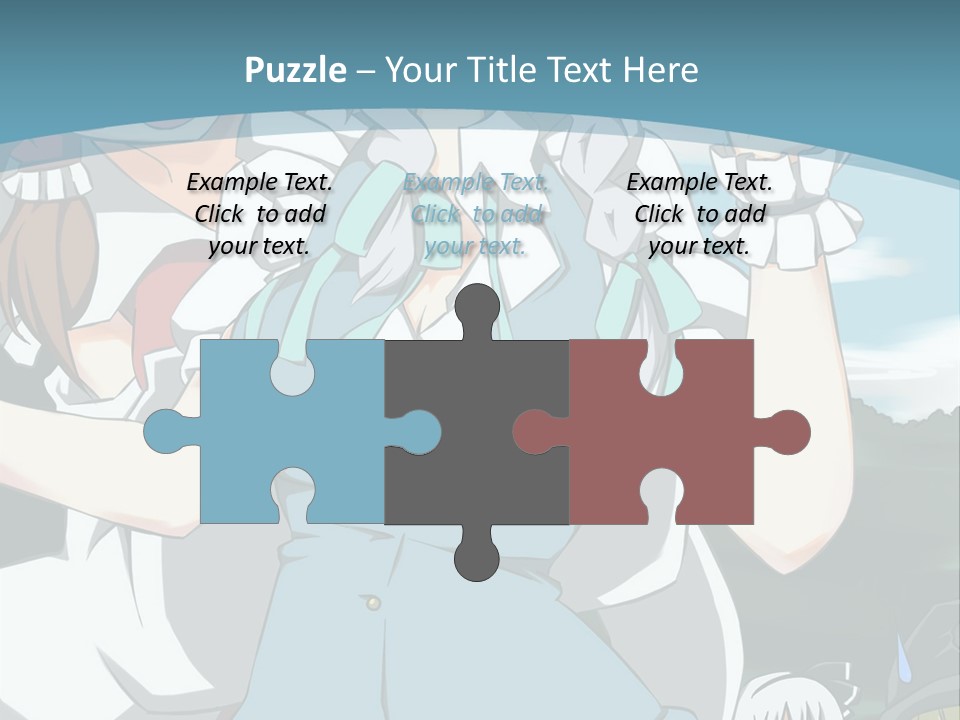 A Group Of Anime Girls Standing Next To Each Other PowerPoint Template