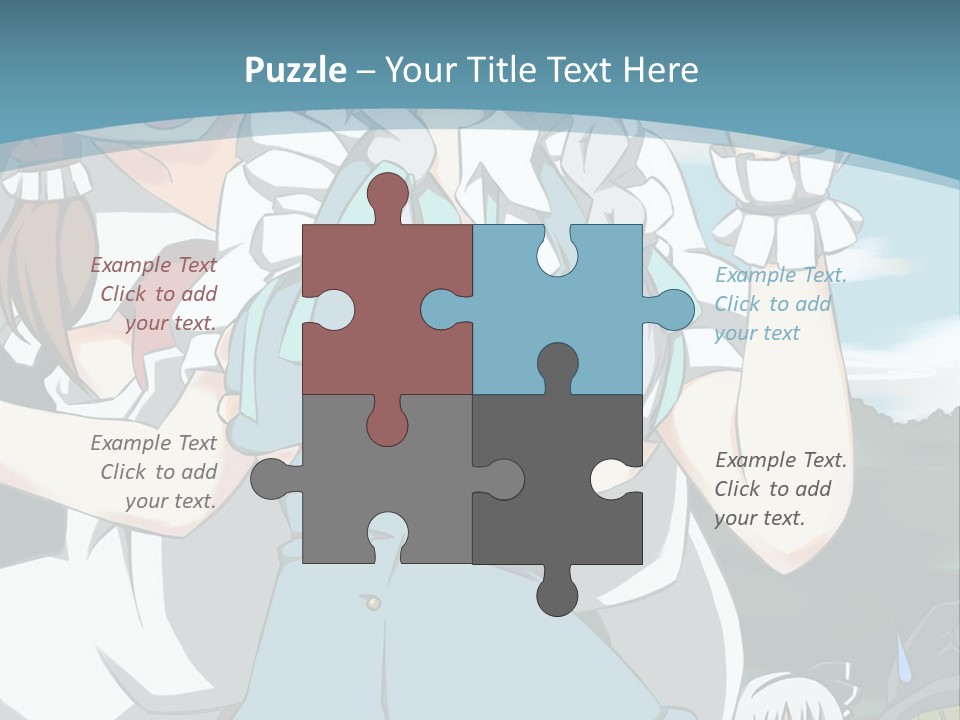 A Group Of Anime Girls Standing Next To Each Other PowerPoint Template