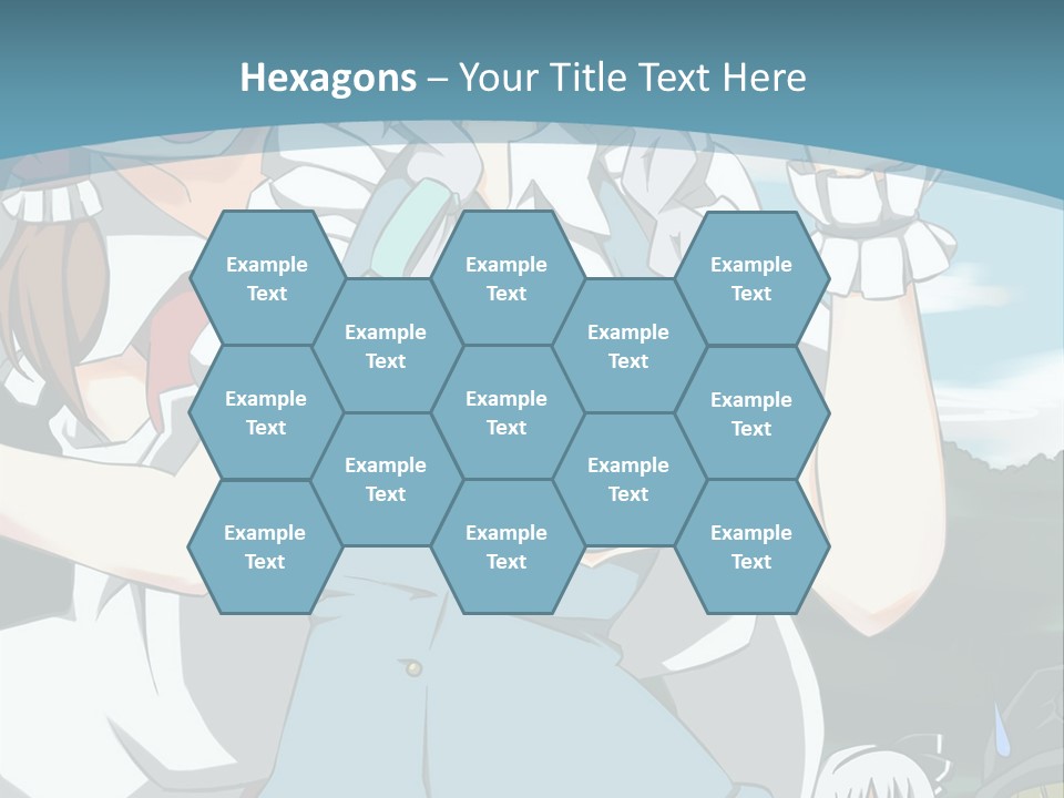 A Group Of Anime Girls Standing Next To Each Other PowerPoint Template