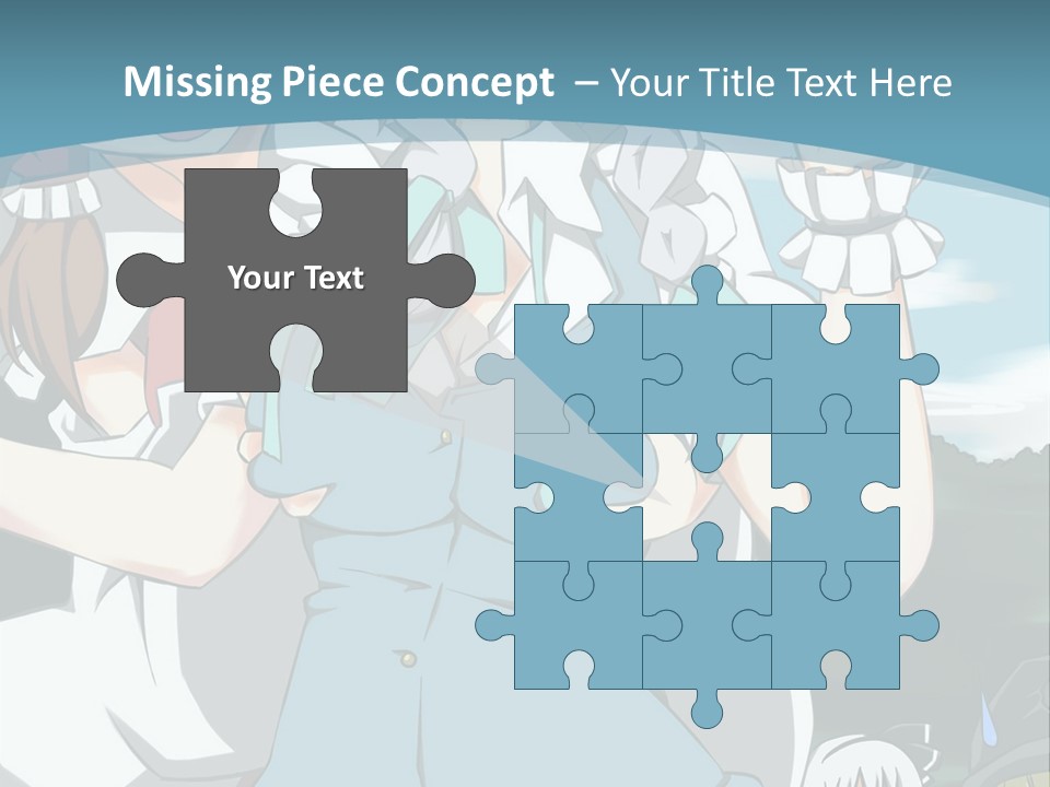 A Group Of Anime Girls Standing Next To Each Other PowerPoint Template