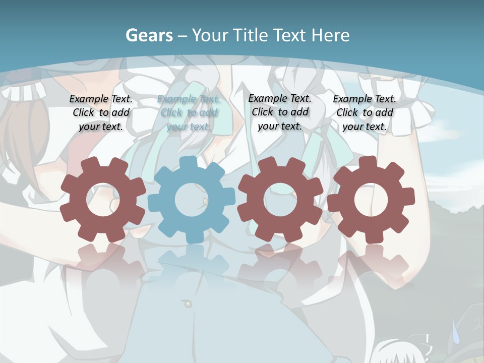 A Group Of Anime Girls Standing Next To Each Other PowerPoint Template