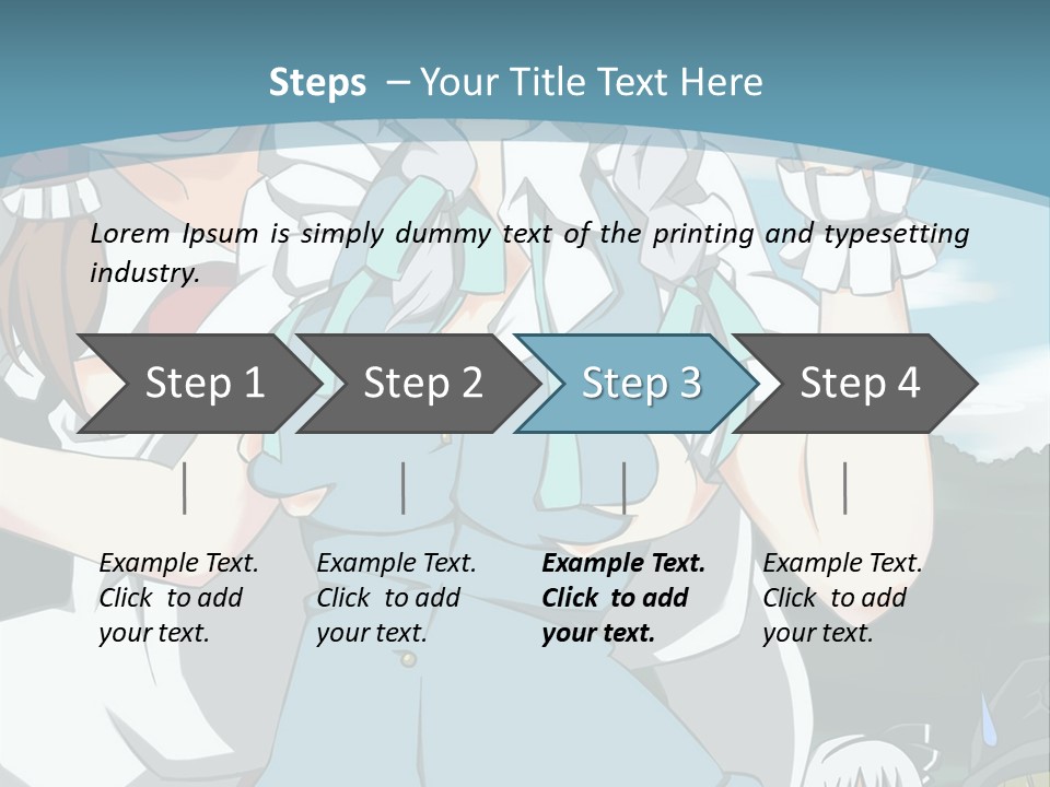 A Group Of Anime Girls Standing Next To Each Other PowerPoint Template