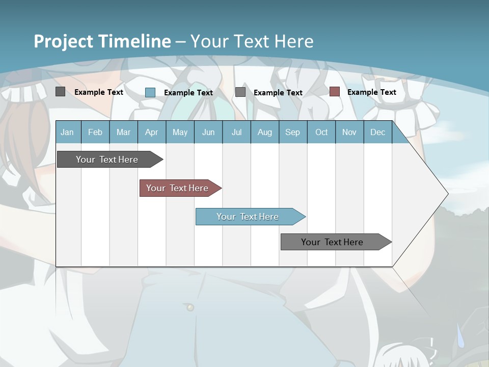 A Group Of Anime Girls Standing Next To Each Other PowerPoint Template