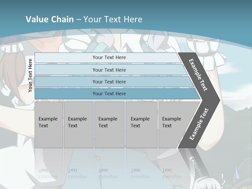A Group Of Anime Girls Standing Next To Each Other PowerPoint Template
