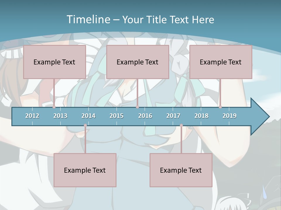 A Group Of Anime Girls Standing Next To Each Other PowerPoint Template