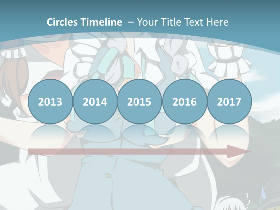 A Group Of Anime Girls Standing Next To Each Other PowerPoint Template