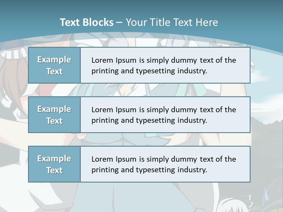 A Group Of Anime Girls Standing Next To Each Other PowerPoint Template