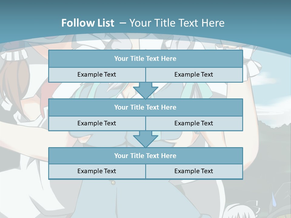 A Group Of Anime Girls Standing Next To Each Other PowerPoint Template