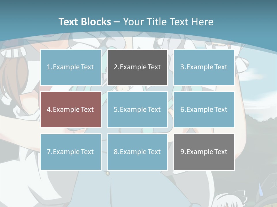 A Group Of Anime Girls Standing Next To Each Other PowerPoint Template
