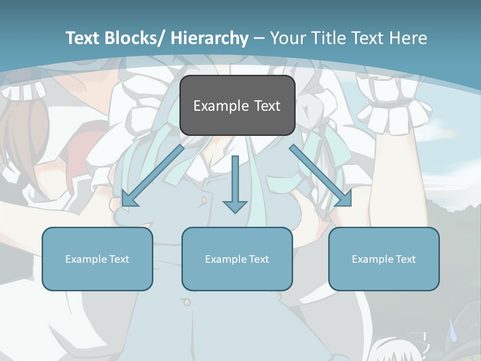 A Group Of Anime Girls Standing Next To Each Other PowerPoint Template