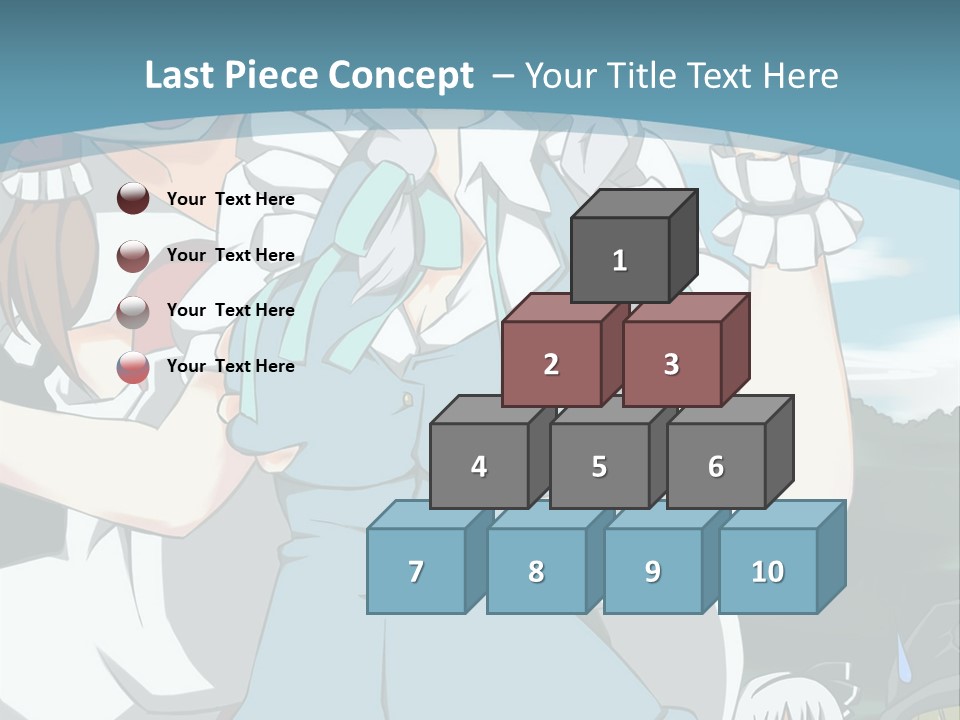 A Group Of Anime Girls Standing Next To Each Other PowerPoint Template