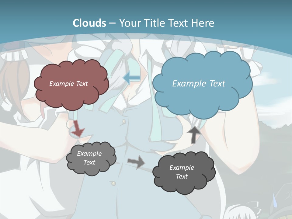 A Group Of Anime Girls Standing Next To Each Other PowerPoint Template