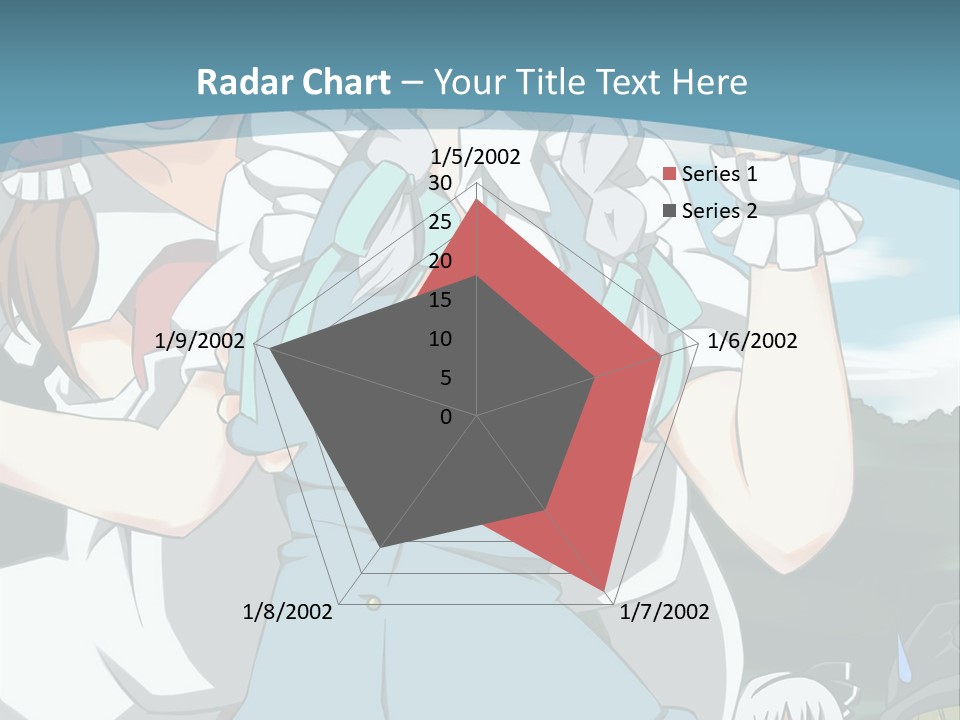A Group Of Anime Girls Standing Next To Each Other PowerPoint Template