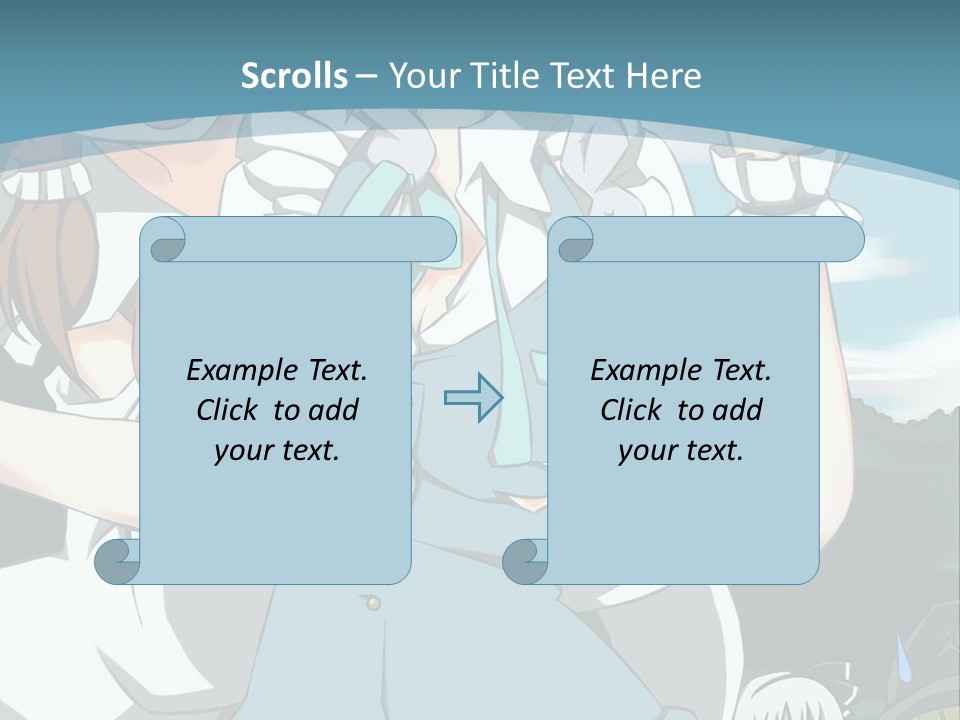 A Group Of Anime Girls Standing Next To Each Other PowerPoint Template