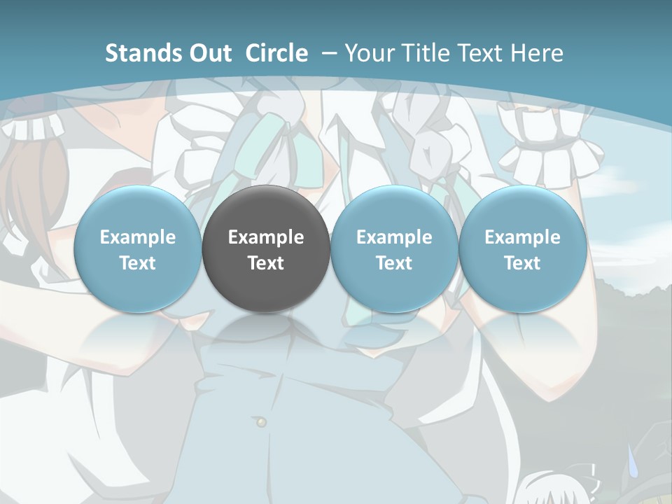 A Group Of Anime Girls Standing Next To Each Other PowerPoint Template