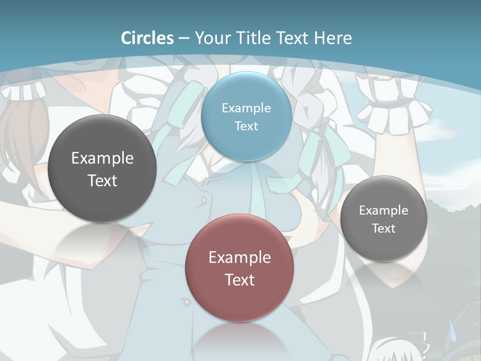 A Group Of Anime Girls Standing Next To Each Other PowerPoint Template