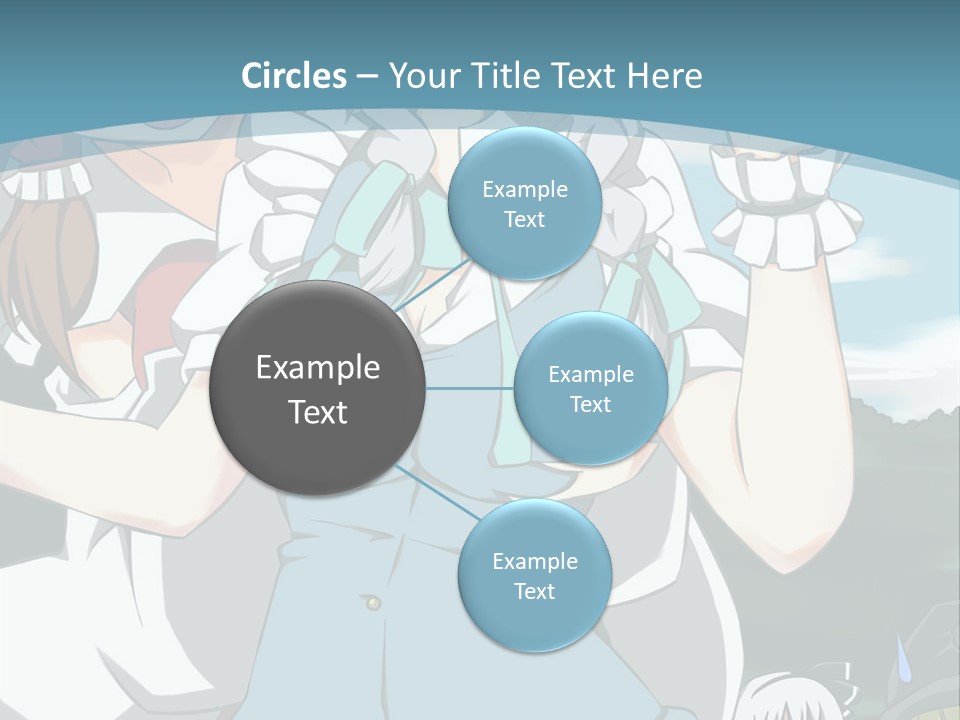 A Group Of Anime Girls Standing Next To Each Other PowerPoint Template
