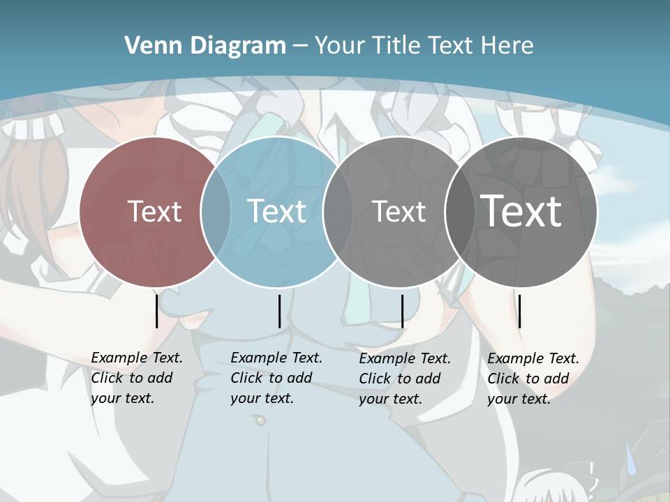 A Group Of Anime Girls Standing Next To Each Other PowerPoint Template