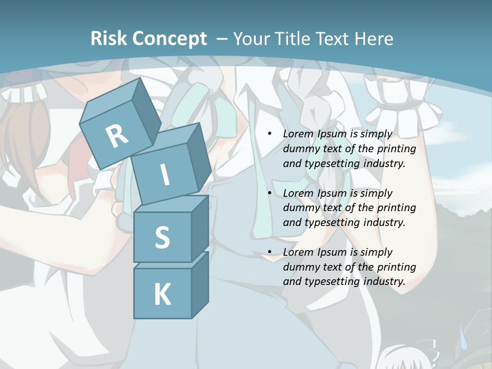 A Group Of Anime Girls Standing Next To Each Other PowerPoint Template