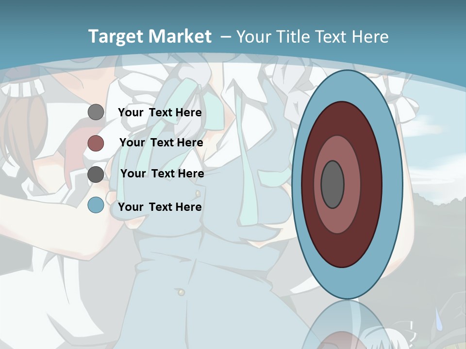 A Group Of Anime Girls Standing Next To Each Other PowerPoint Template