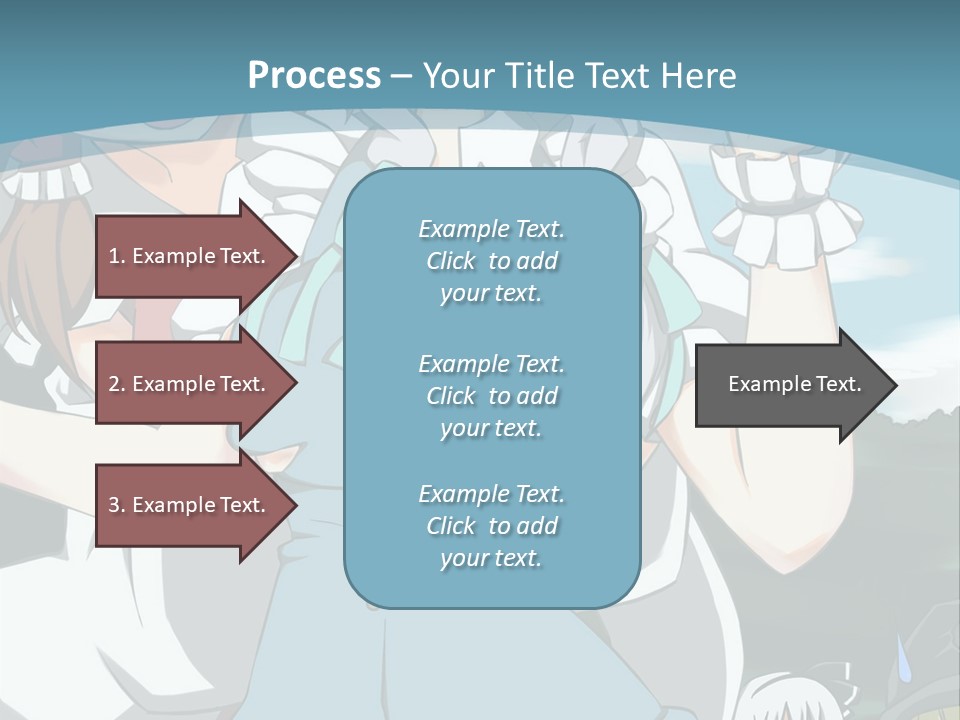 A Group Of Anime Girls Standing Next To Each Other PowerPoint Template