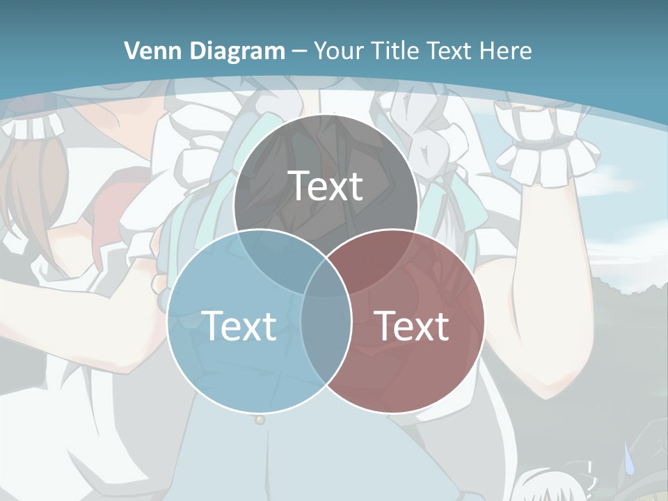 A Group Of Anime Girls Standing Next To Each Other PowerPoint Template