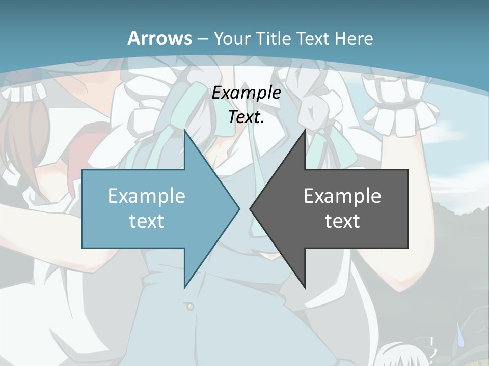A Group Of Anime Girls Standing Next To Each Other PowerPoint Template