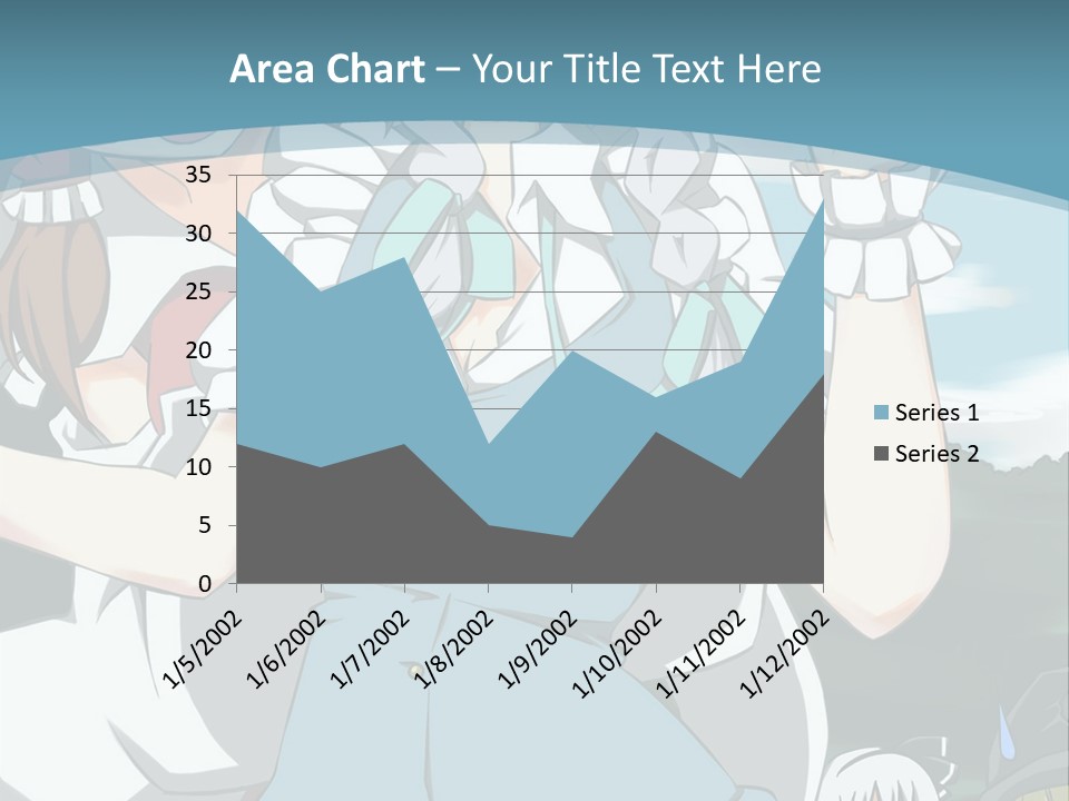 A Group Of Anime Girls Standing Next To Each Other PowerPoint Template