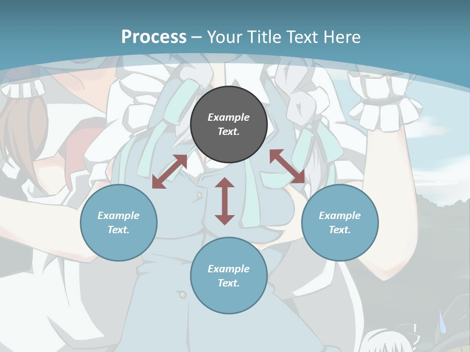 A Group Of Anime Girls Standing Next To Each Other PowerPoint Template