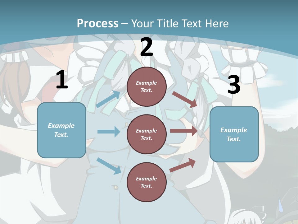 A Group Of Anime Girls Standing Next To Each Other PowerPoint Template