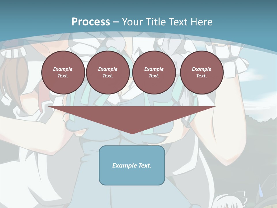 A Group Of Anime Girls Standing Next To Each Other PowerPoint Template
