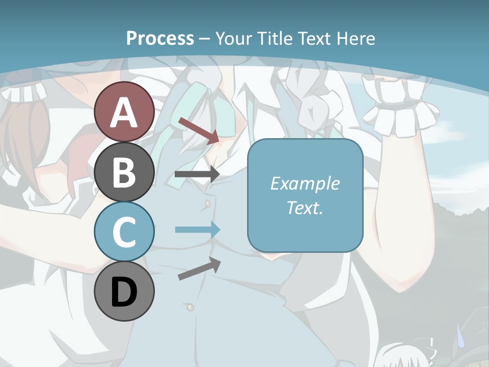 A Group Of Anime Girls Standing Next To Each Other PowerPoint Template